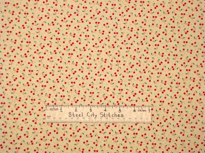   Engelbreit Kitchen Capers Red Cherry Cherries #45544 E Cotton Fabric