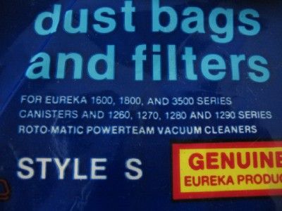 Eureka Disposable Style S Vacuum Dust Cleaner Bags and Filters NOS Lot 