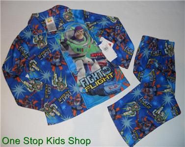 TOY STORY Boys 2T 3T 4T Pjs Set FLANNEL PAJAMAS Shirt Pants BUZZ 