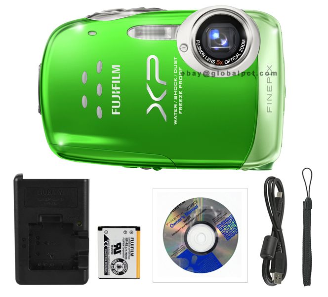 FUJI XP10 12MP WATERPROOF DIGI CAMERA 4SD+5BONUS GREEN 74101009910 