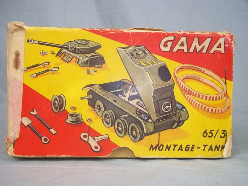 German Gama No.65/3 Tinplate Clockwork Tank With Box  