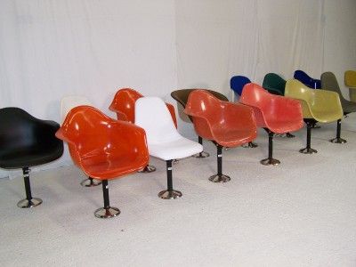 1960s VINTAGE EAMES HERMAN MILLER SWIVEL BAR CAFE BOLT DOWN BASES 50s 