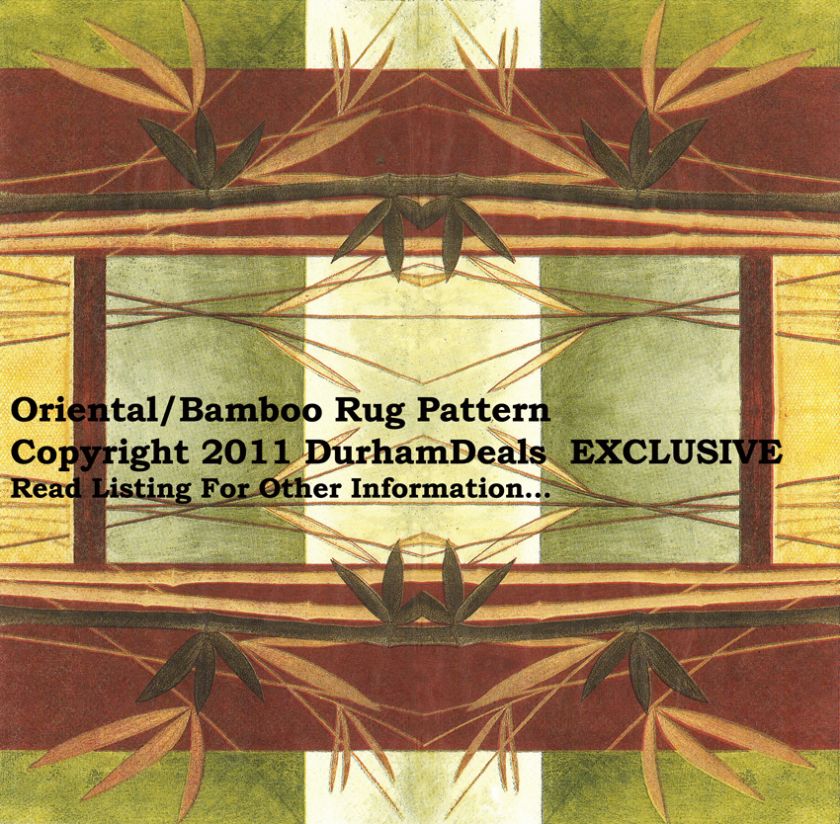 Oriental Bamboo Rug Pattern (Or NeedlePoint) EXCLUSIVE  