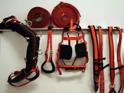 Synthetic Colored Red Black DRIVING CART HARNESS HORSE  