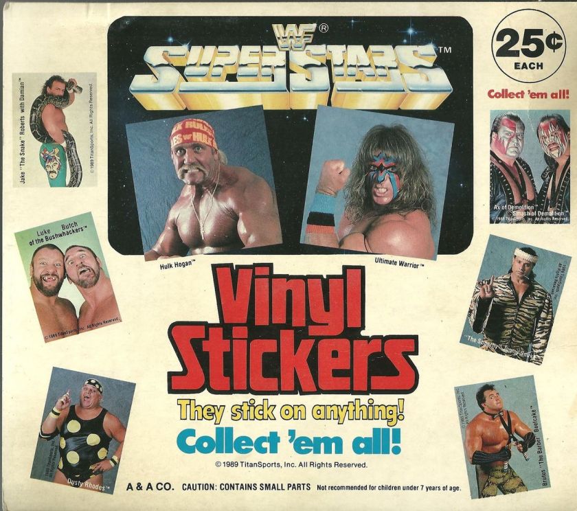   Wrestling sticker machine display Hulk Hogan Bushwhackers Jake Snake