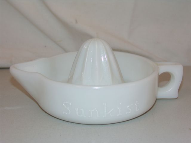 Vintage Sunkist Milk Glass Juice Reamer Press Juicer  