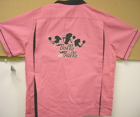 Ladies PINK/Black DOLLS w/ BALLS Team Shirt FUN NEW  