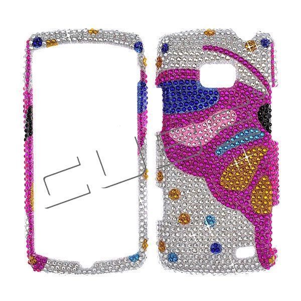 Pink BUTTERFLY Bling DIAMOND Case 4 LG ALLY VS740 Cover  