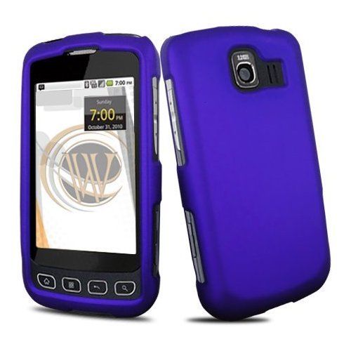 LG Optimus V VM670 HARD PHONE CASE COVER   RUBBER FEEL BLUE  