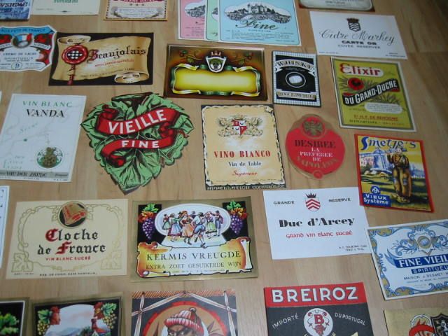 1,000 Old 1930s 50s European WINE & LIQUOR LABELS  