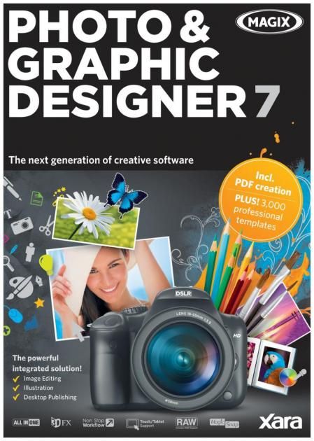 Magix Xara Photo & Graphic Designer 7 with 3,000 Pro Templates Windows 