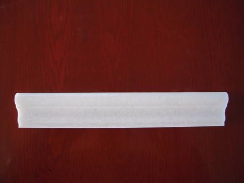 MARBLE CRYSTAL WHITE CHAIR RAIL BULLNOSE MOLDING TILE  