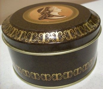 Lovely Brown w/Gold Collectible Nostalgic Portrait Tin  