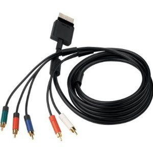 New Official Microsoft Xbox 360 Black Slim HD AV Component Cable 8ft 