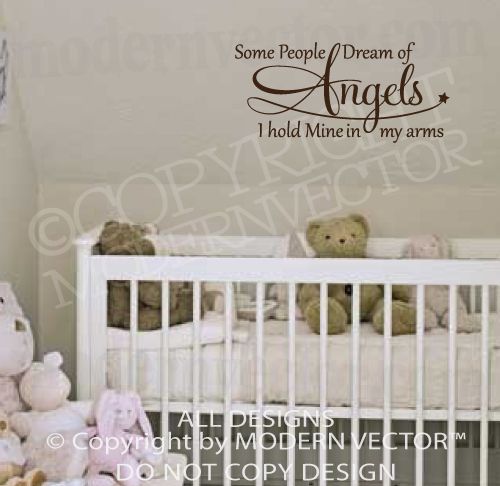 DREAM OF ANGELS Quote Vinyl Wall Decal INSPIRATIONAL  