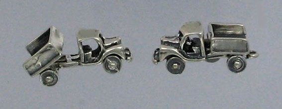 Sterling Silver DUMP TRUCK, Movable charm  
