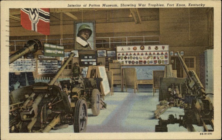 FORT KNOX KY Patton Museum War Trophies Guns Old Postcard  