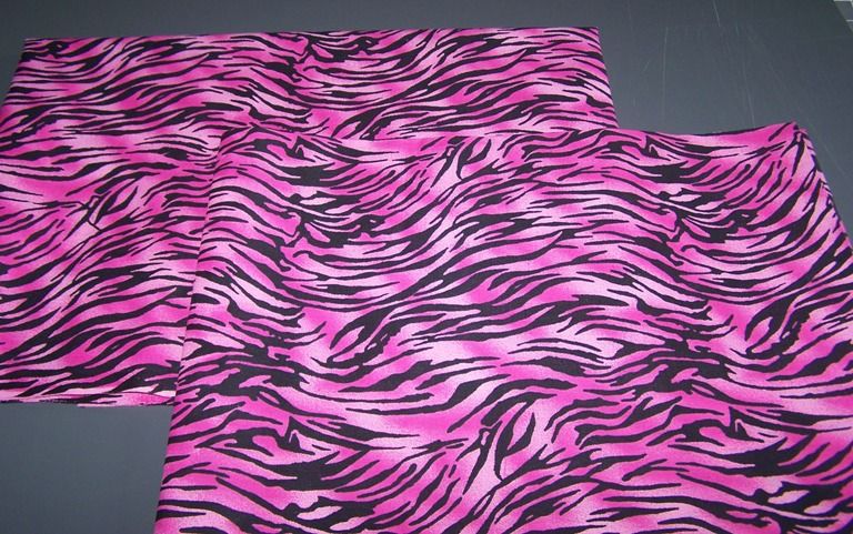 Black Pink Zebra Standard Pillowcase Set of 2 NEW  