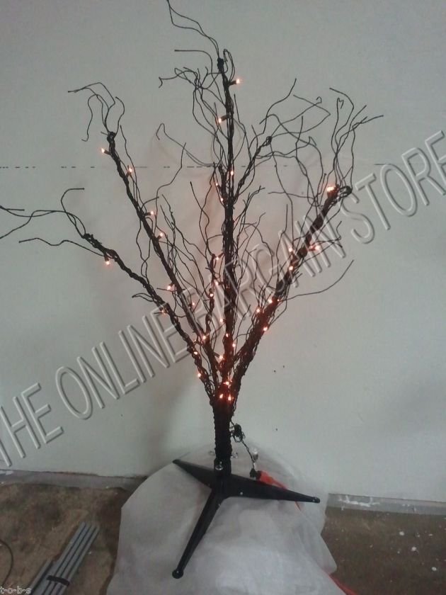   Spooky Prop LARGE indoor outdoor pre lite tree black prelit 5 TWIG