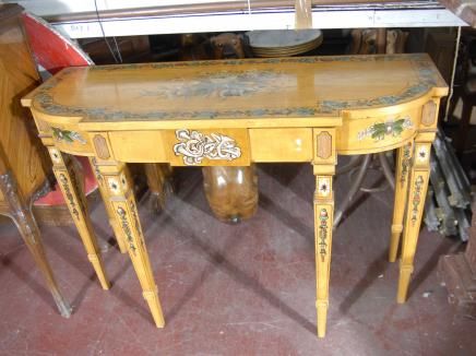 English Regency Neo Classical Painted Console Table  