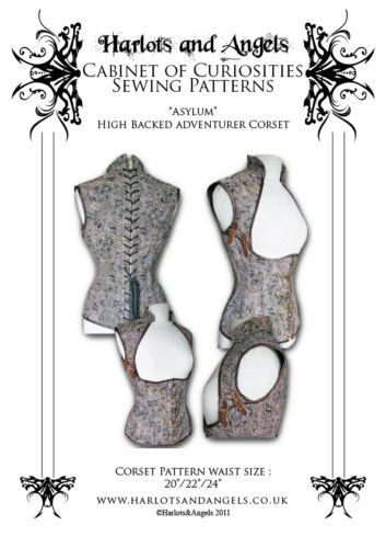 Steampunk Asylum Corset PAPER SEWING PATTERN High Back Large  