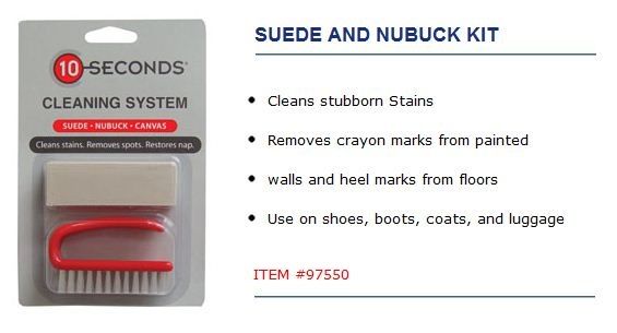 10 Seconds Suede & Nubuck Cleaner Kit Bar and Brush  