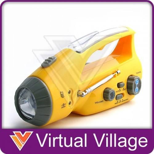 Wind Up Torch Radio Charger Solar Powered Dynamo NEW  