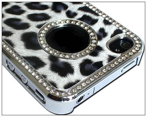   Rhinestone Leopard Hard Case Cover for iPhone 4 4S AT&T Verizon B