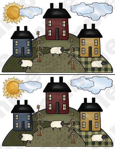   SALTBOX HOUSE VILLAGE SHEEP KITCHEN WALL ART BORDER STICKERS DECAL