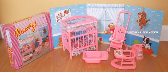 GLORIA DOLLHOUSE FURNITURES NURSERY ROOM SET FOR BARBIE  