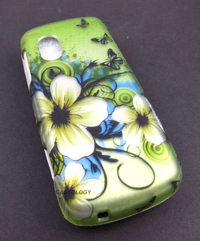 GREEN FLOWERS CASE COVER SAMSUNG STRAIGHT TALK T401G  