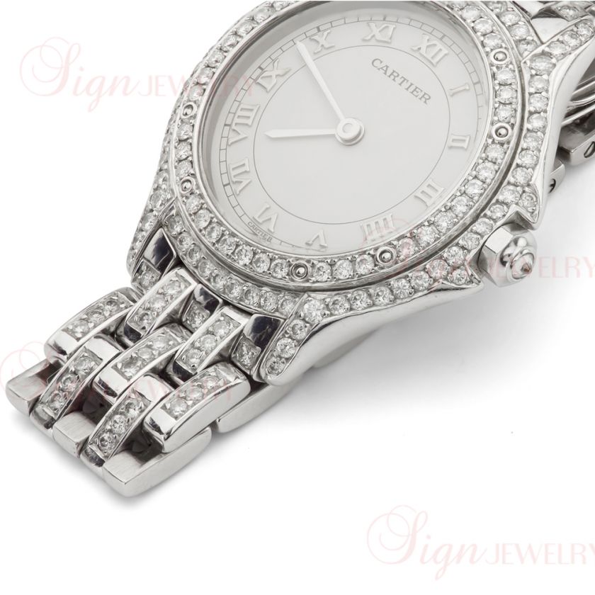 CARTIER Cougar 18k White Gold Diamond Womens Watch  