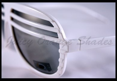 DQ HALF SHUTTER Celebrity HIP HOP Sunglasses WHITE MIRROR LENS